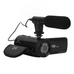 HD-digitalt kamera med vidvinkelobjektiv Sort