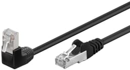 Patchkabel CAT 5e, 1x 90° vinklet, F/UTP, sort, 0,25 m
