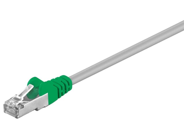 CAT 5e crossover patchkabel, F/UTP, grå, grøn