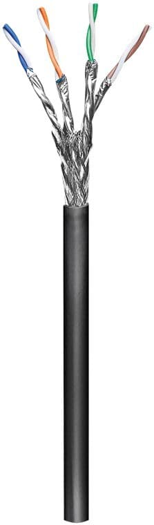 CAT 6A udendørs-netværkskabel, S/FTP (PiMF), sort, 100m