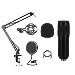 Kondensatormikrofon med stativ 6 dele Sort