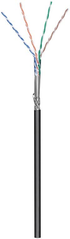 CAT 5e -verkkokaapeli ulkoasennukseen, SF/UTP, musta