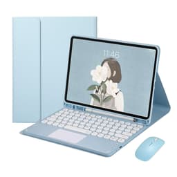 Vaaleansininen Bluetooth-näppäimistökotelo päivitetty kosketuslevynäppäimistöllä, yhteensopiva Samsung Galaxy Tab A9 8.7-tuuman kanssa