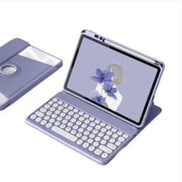 360° Kääntyvä Bluetooth-näppäimistökotelo, yhteensopiva iPad 10.9/11 tuuman/Air 11 (2024) - Violetti