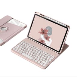 360° Roterende Bluetooth Tastatur Etui med Stativ Kompatibel med iPad 11 (A16) 2025 & iPad 10 (2022) 10.9 - Pink