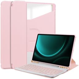 360° kääntyvä Bluetooth-näppäimistökotelo Samsung Galaxy Tab S10 Ultra/S9 Ultra/S8 Ultralle - Pinkki