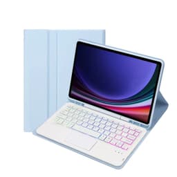 Vaaleansininen Bluetooth-näppäimistökotelo kosketuslevyllä ja taustavalaistulla näppäimistöllä, yhteensopiva Samsung Galaxy Tab S8+/S8 Plus 12.4 tuuman kanssa