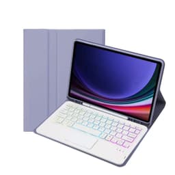 Violetti Bluetooth-näppäimistökotelo kosketuslevyllä ja taustavalaistulla näppäimistöllä, yhteensopiva Samsung Galaxy Tab S8+/S8 Plus 12.4 tuuman kanssa