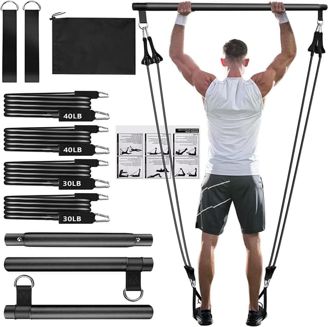 Pilates Bar Kit med motståndsband - Hemgym Utrustning