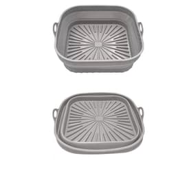 Neliönmuotoinen silikoninen Air Fryer -vuoka Harmaa