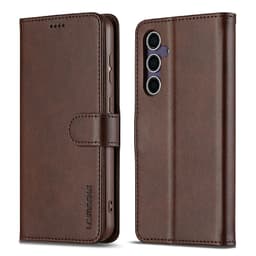 SKALO Samsung S25 FE LC.IMEEKE Premium PU-läder Plånboksfodral - Brun