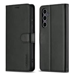 SKALO Samsung S25 FE LC.IMEEKE Premium PU-nahka Lompakkokotelo - Musta