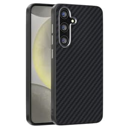 SKALO Samsung S25 FE ABEEL Carbon Fiber Suojakuori - Musta
