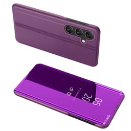 SKALO Samsung S25 FE Clear View Lompakkokotelo - Violetti