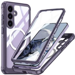 SKALO Samsung S25 FE Shockproof Clear Hybrid+Näytönsuoja Suojakuori - Violetti
