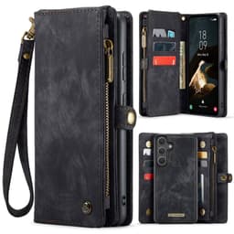CaseMe Samsung S25 FE 008 BIg Wallet 2in1 Magnet Lompakkokotelo - Musta
