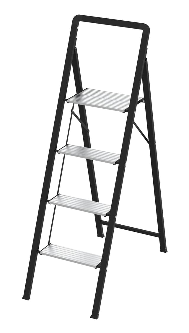 Trappe stige 4-trin - Højde 137,5 cm. H137,5 x B41 x Tykkelse KUN 4,8 cm.