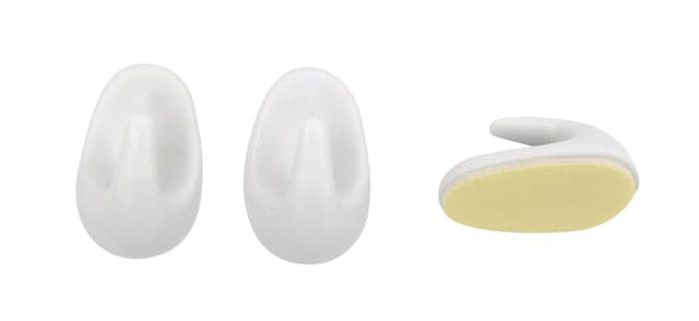 HOME Itselvklæbende krog i plast, 27×17 mm, 8 stk.