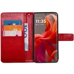 Wallet cover 3-kort Motorola Moto G85 - Rød