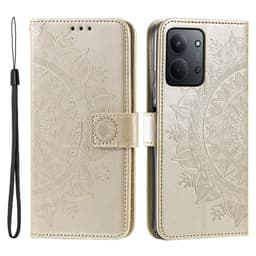 SKALO Xiaomi Redmi 15C (173mm) Mandala Lompakkokotelo - Kulta