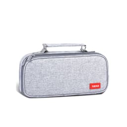 Stor Kapasitet Canvas Penal med Enkel Glidelås Grå