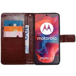 Wallet cover 3-kort Motorola Moto G04 - Brun