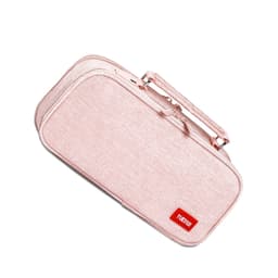 Bærbart canvas pennal - stor kapasitet Rosa