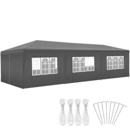 Pavillon Miramas med 8 sidepaneler, vandtæt, 9x3m