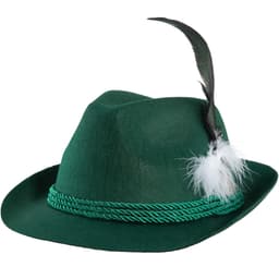 Grön traditionell bayersk hatt med fjäder