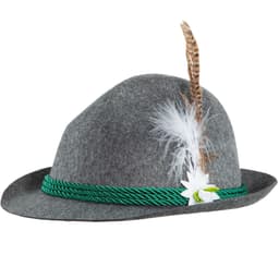 Grå traditionell bayersk hatt med edelweiss