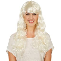 Platinblond paryk med pandehår