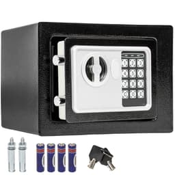 Elektronisk pengeskab 17x23x17cm + nøgle + 4 batterier
