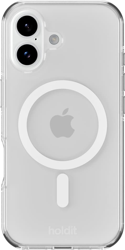 HOLDIT MagSafe iPhone 17 transparent mobilskal (vit)