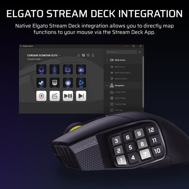 Corsair Scimitar Elite Wireless SE gaming mouse (sort) - Elkjøp