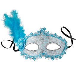Venetiansk maske med fjer på siden