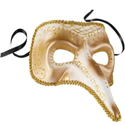 Venetiansk mask med lång näsa och utsmyckningar