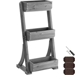 Piedestal Flora i lackerat trä, inkl. planteringsfleece