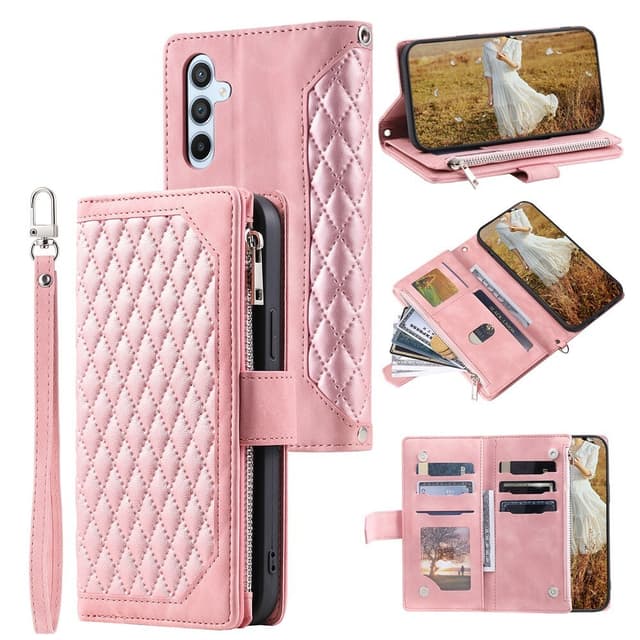 Til Samsung Galaxy A17 5G / A26 5G Zipper Wallet Case Rhombus Telefoncover