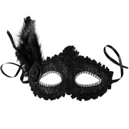 Venetiansk maske med fjer på siden
