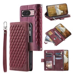 Google Pixel 10 Pro / 10 / 9 Pro / 9 Zipper Wallet Case Rhombus Stitching Line Puhelinsuojus