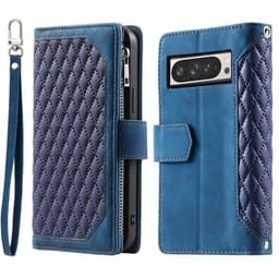 Google Pixel 10 Pro XL Zipper Wallet Case Rhombus Stitching Line Puhelinsuojus