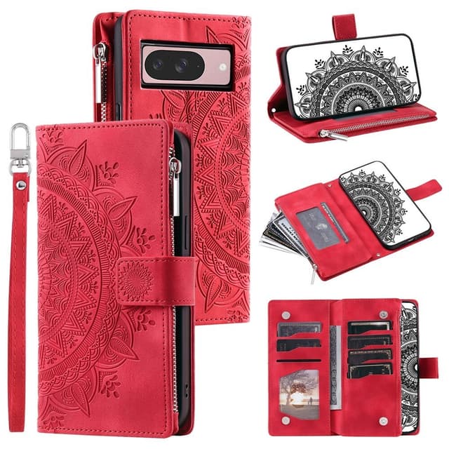 Til Google Pixel 10 Pro / 10 / 9 Pro / 9 tegnebogscover Cover Shell Mandala Blomstermønster