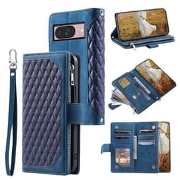 Google Pixel 10 Pro / 10 / 9 Pro / 9 Zipper Wallet Case Rhombus Stitching Line Puhelinsuojus