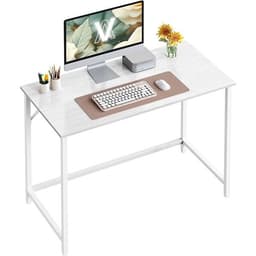 Hvitt skrivebord med metallramme - 100 x 50 x 76 cm