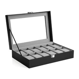 Urkasse til 12 klokker - med glasslokk og mykt fløyelsfôr