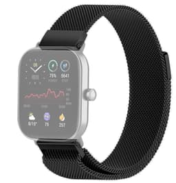 SKALO Milanese Loop to Amazfit Bip/Bip U/Bip U Pro/Bip S - Musta