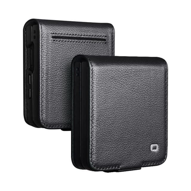 SKALO Samsung Z Flip7 QIALINO Äkta Läder Kortfack Skal