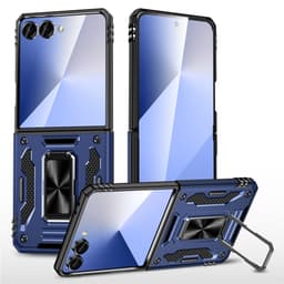 SKALO Samsung Z Flip7 Armor Kickstand Suojakuori - Sininen