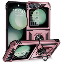 SKALO Samsung Z Flip7 FE Armor Metalring Cover - Rosa guld