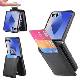 SKALO Samsung Z Flip7 Lompakko Korttikotelo Suojakuori - Musta